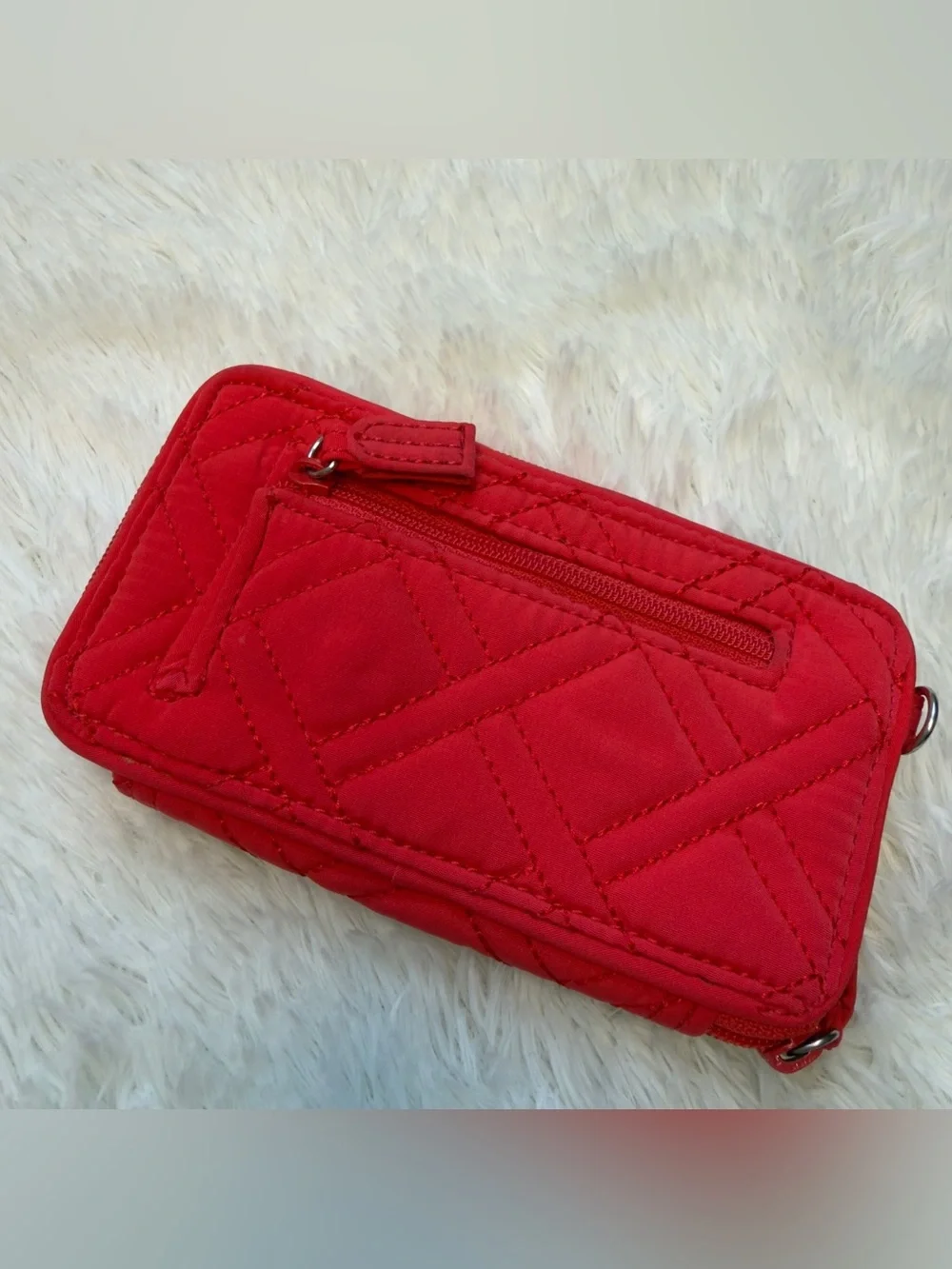 Vera Bradley Quilted Scarlet Wallet with Metal Logo